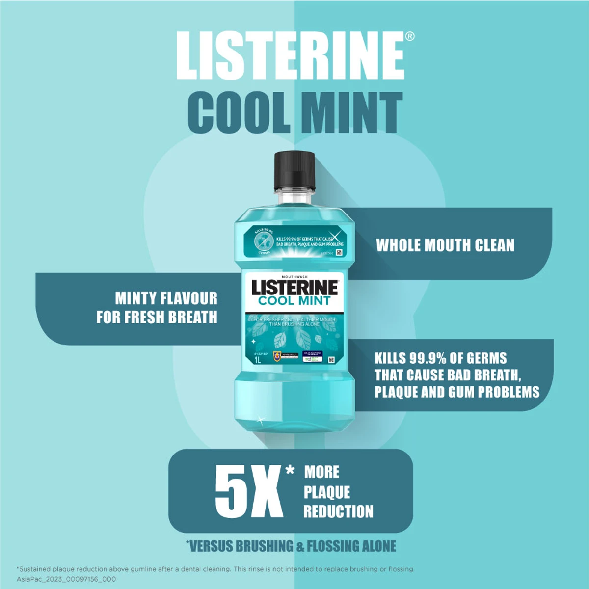 Listerine Mouthwash Cool Mint (750 MlL+250 ML) Thailand - Image 3