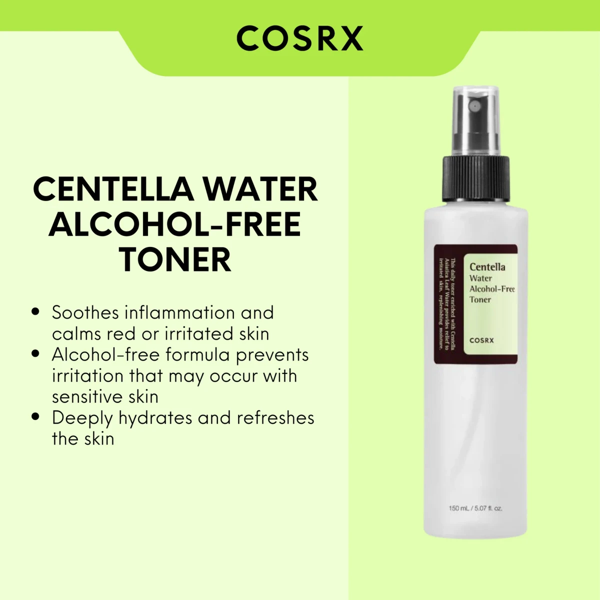 COSRX Centella Water Alcohol-Free Toner 150ml - Image 4