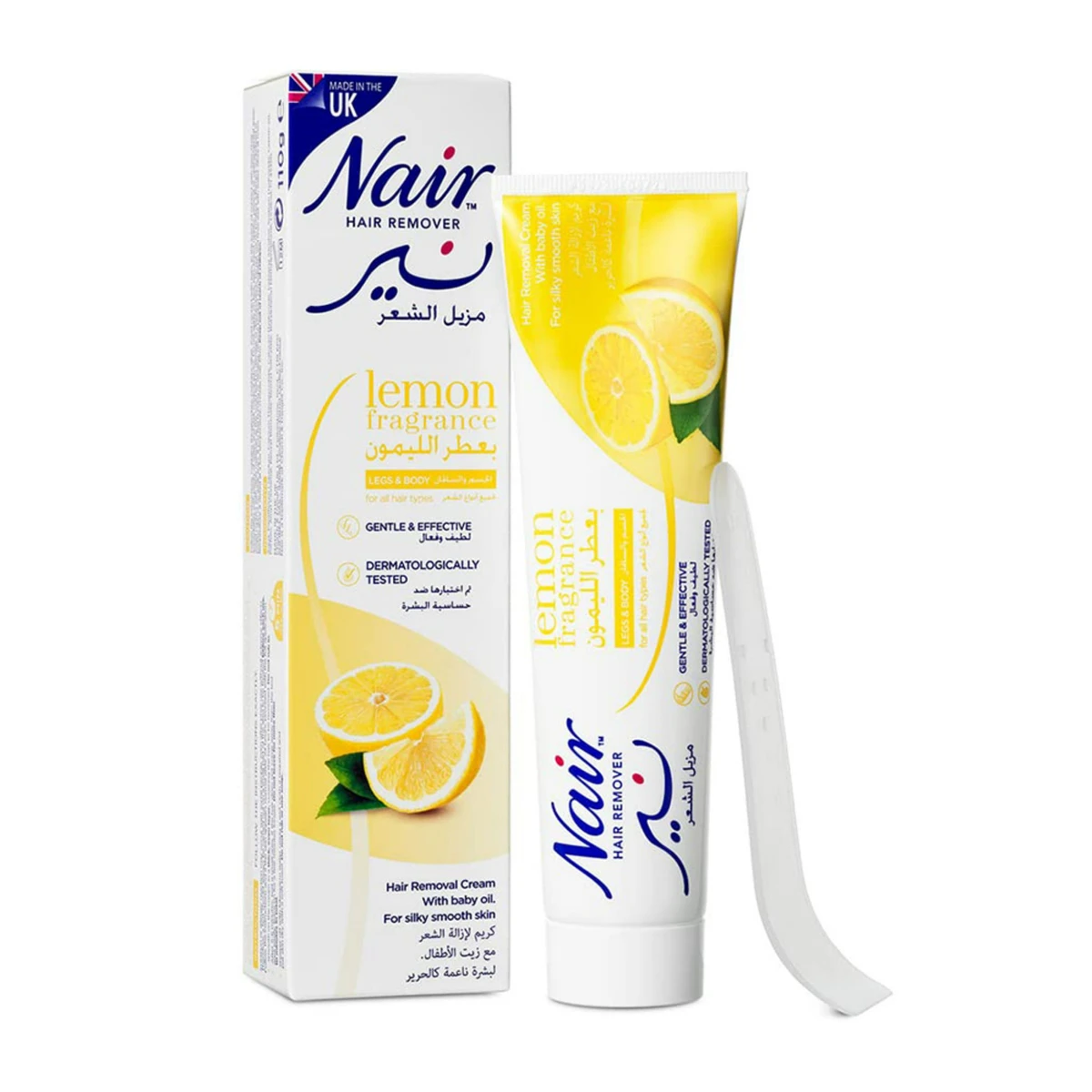 Nair Legs & Body Hair Remover For All Hair Types With Lemon Fragrance (110gm)