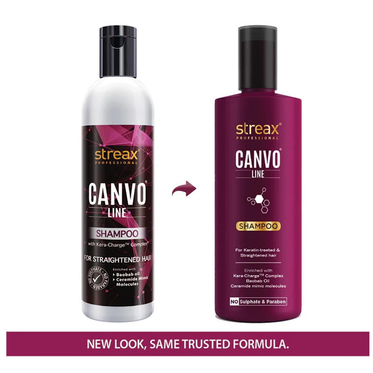 Streax Professional Canvo Line Shampoo For Keratin Treated And Straightened Hair 300ml - Image 3