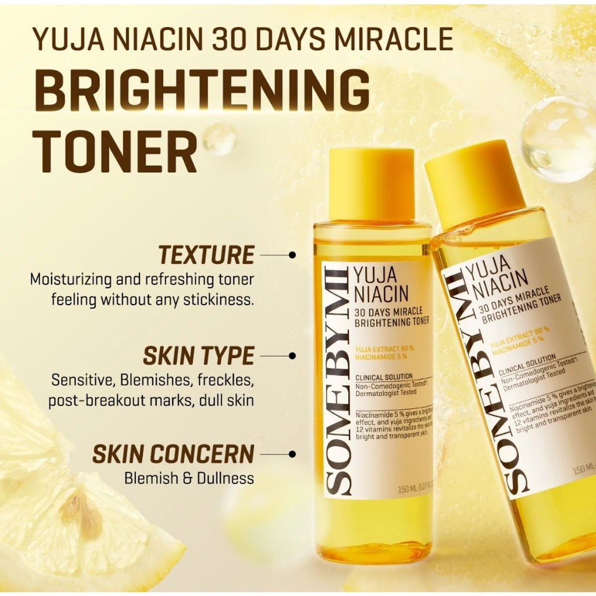 Some by mi Yuja Niacin 30 Days Miracle Brightening Toner-150ml - Image 3