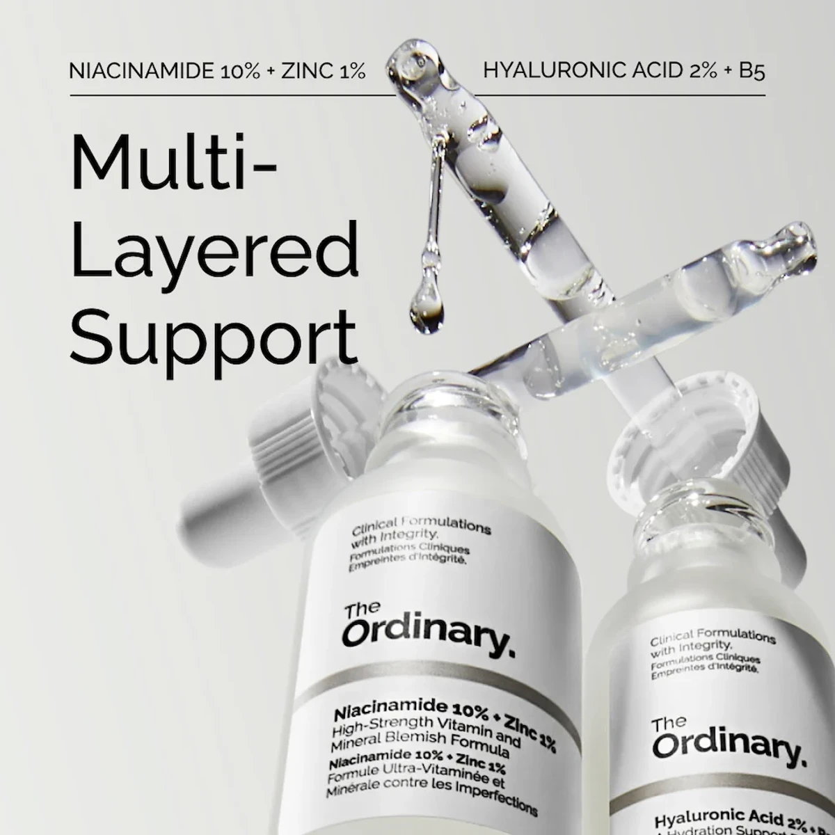 The Ordinary The Skin Support Set With Niacinamide 10% + Zinc 1% & Hyaluronic Acid 2% + B5