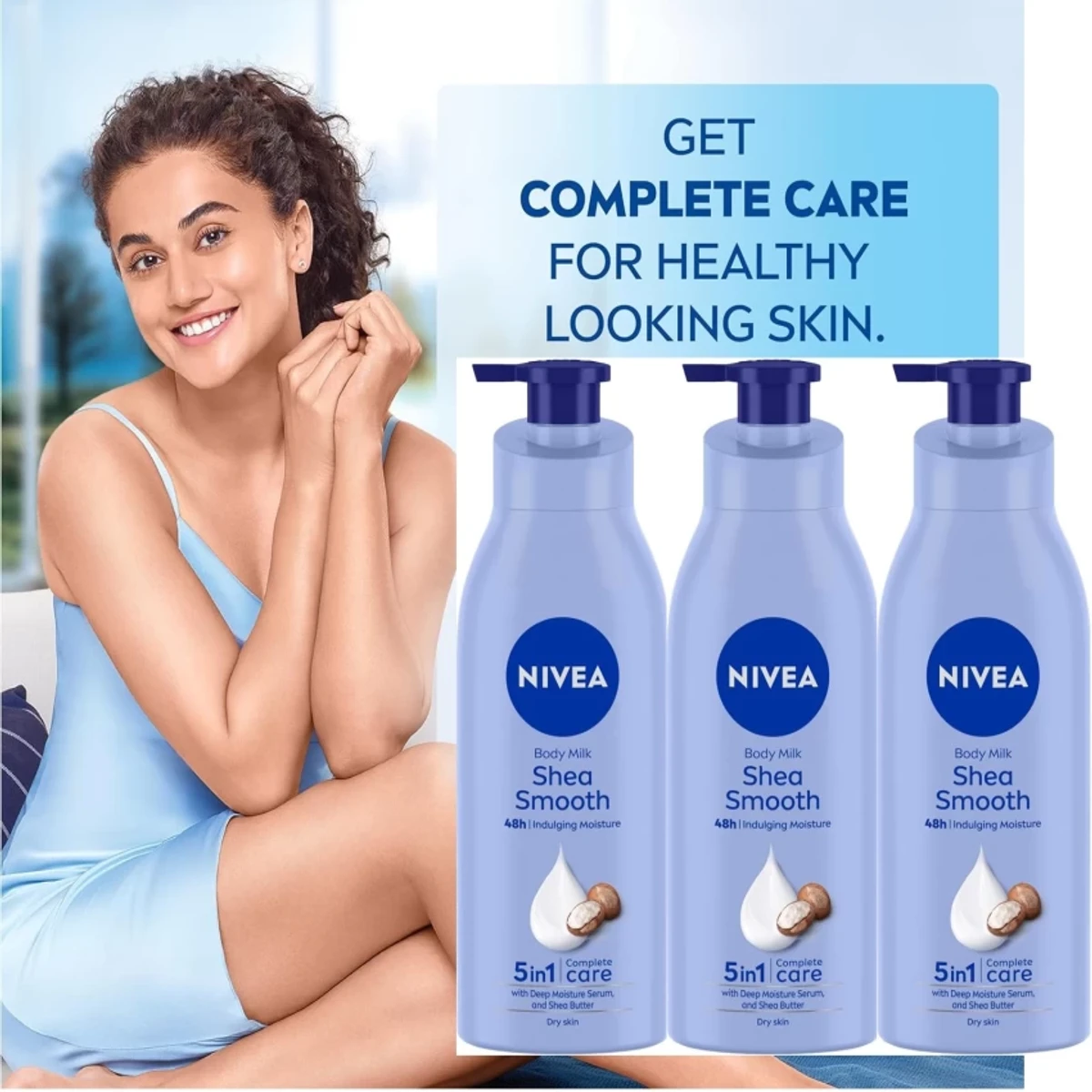 Nivea Shea Smooth Dry Skin Body Lotion With Deep Moisture Serum (400ml) - Image 3