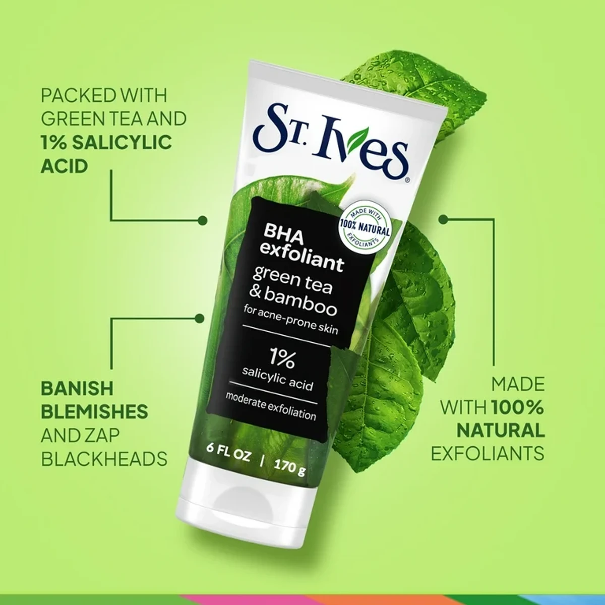 St. Ives Blackhead Clearing Green Tea Scrub 170g - Image 5