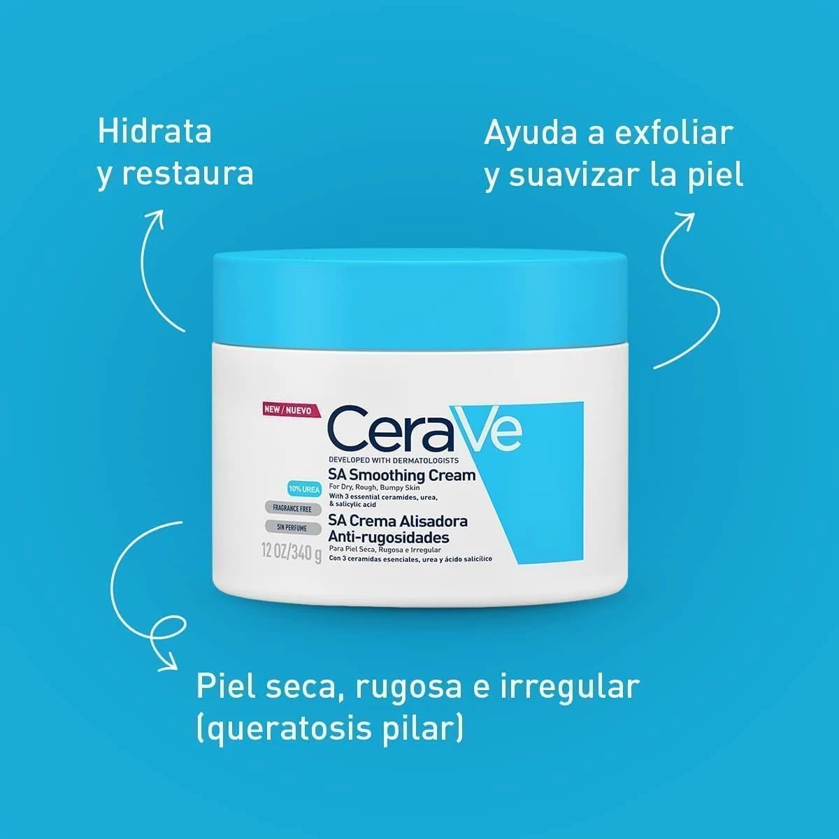 CeraVe SA Smoothing Cream with Salicylic Acid (340gm) - Image 3