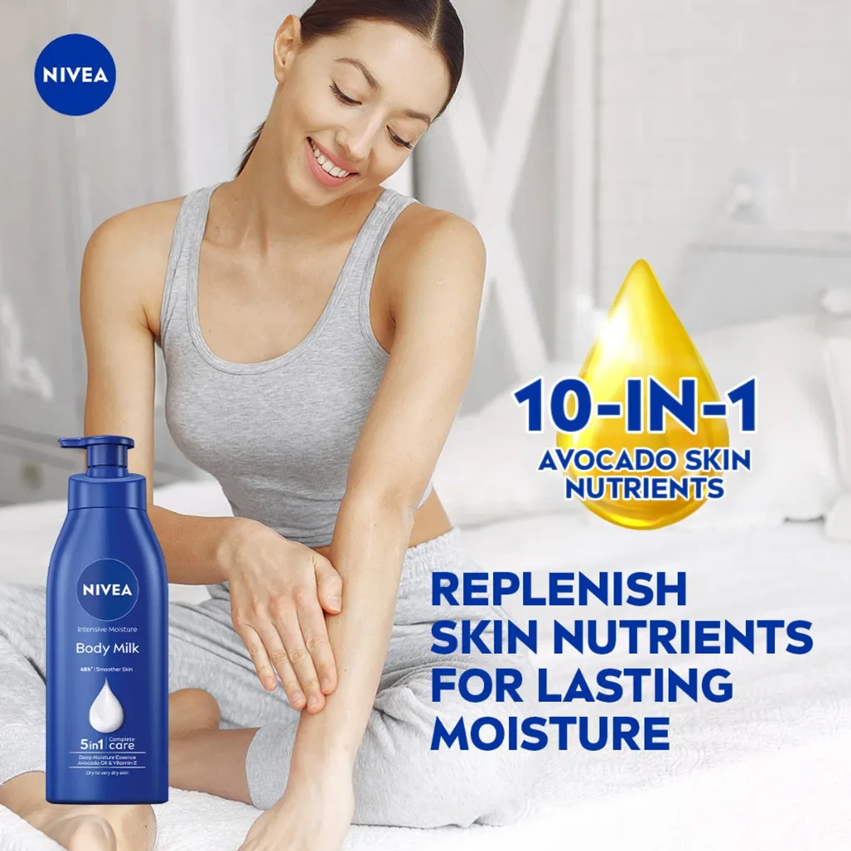 NIVEA 5-in-1 Complete Care Body Milk Lotion-400ml - Image 4