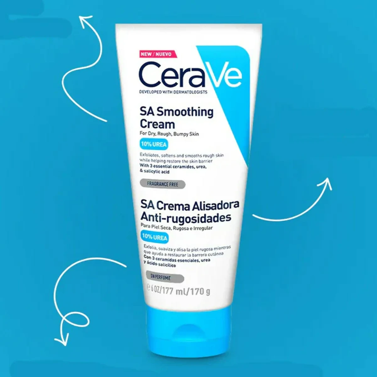 CeraVe SA Smoothing Cream For Dry Rough Bumpy Skin-(177ml) - Image 4