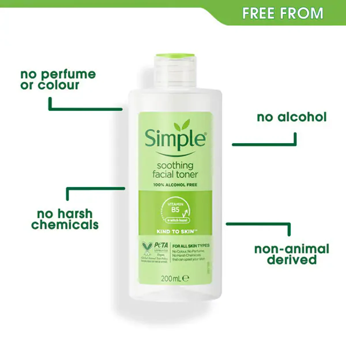 Simple Kind To Skin Soothing Facial Toner (200ml) - Image 3