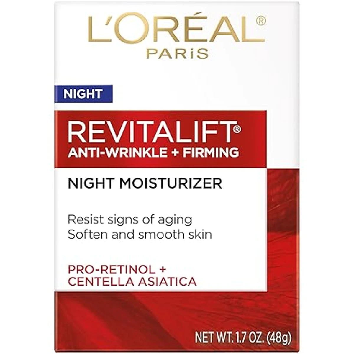 L'Oreal Paris, RevitaLift Anti-Wrinkle + Firming Night Cream Moisturizer -1.7 OZ (48g)