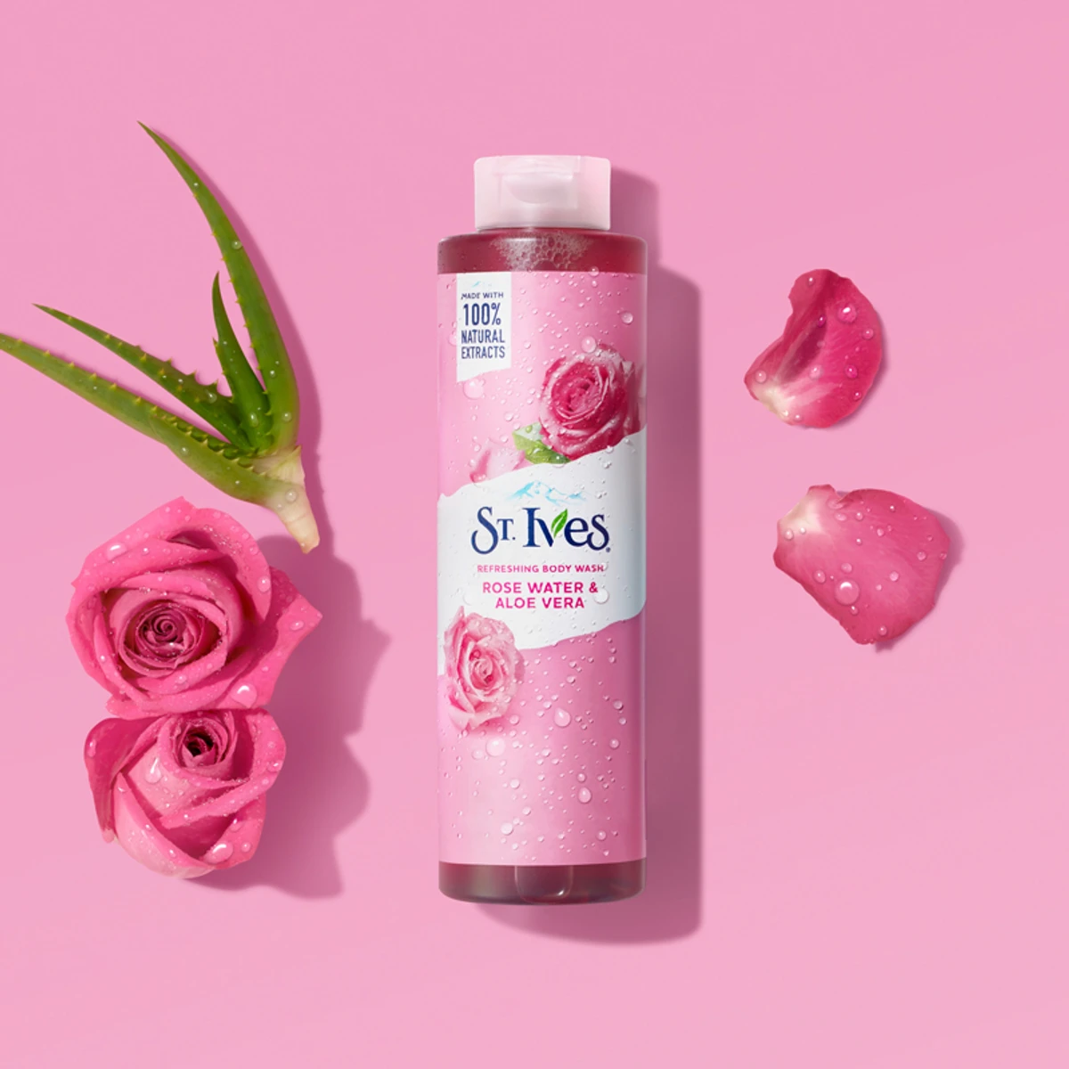 St. Ives Rose Water & Aloe Vera Refreshing Body Wash 650ml - Image 3