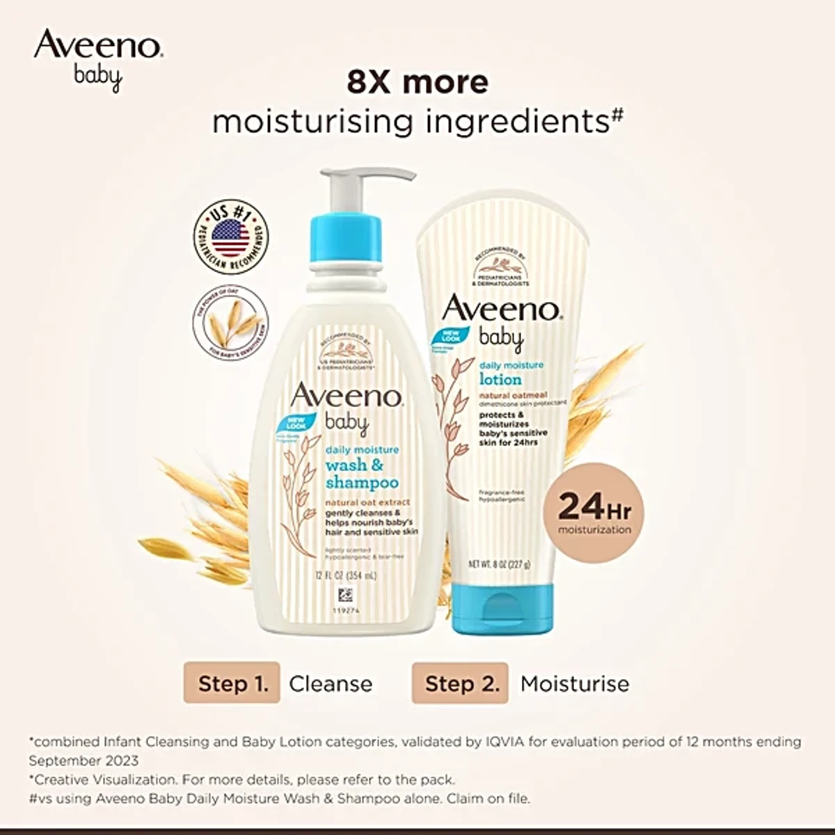 Aveeno Baby Daily Moisture Body Lotion with Natural Oatmeal (227g) - Image 3