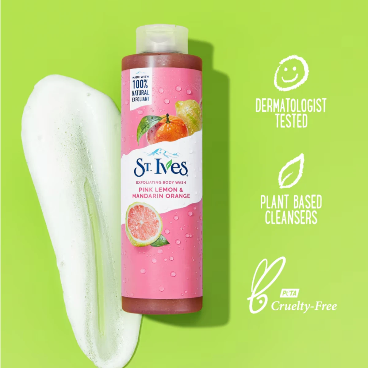 St. Ives Pink Lemon & Mandarin Orange Exfoliating Body Wash 650ml - Image 3