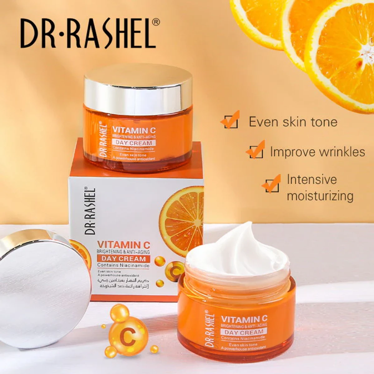 DR RASHEL Vitamin C Brightening & Anti-Aging (Day/Night) Cream 50gm - Image 5