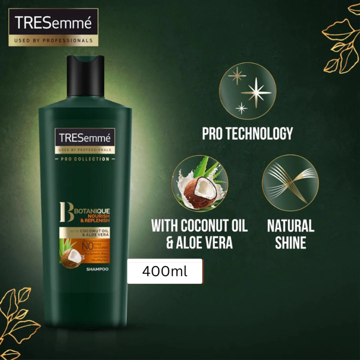 TRESemme Botanique Nourish & Replenish hair shampoo With Coconut Oil & Aloe Vera (400ml)