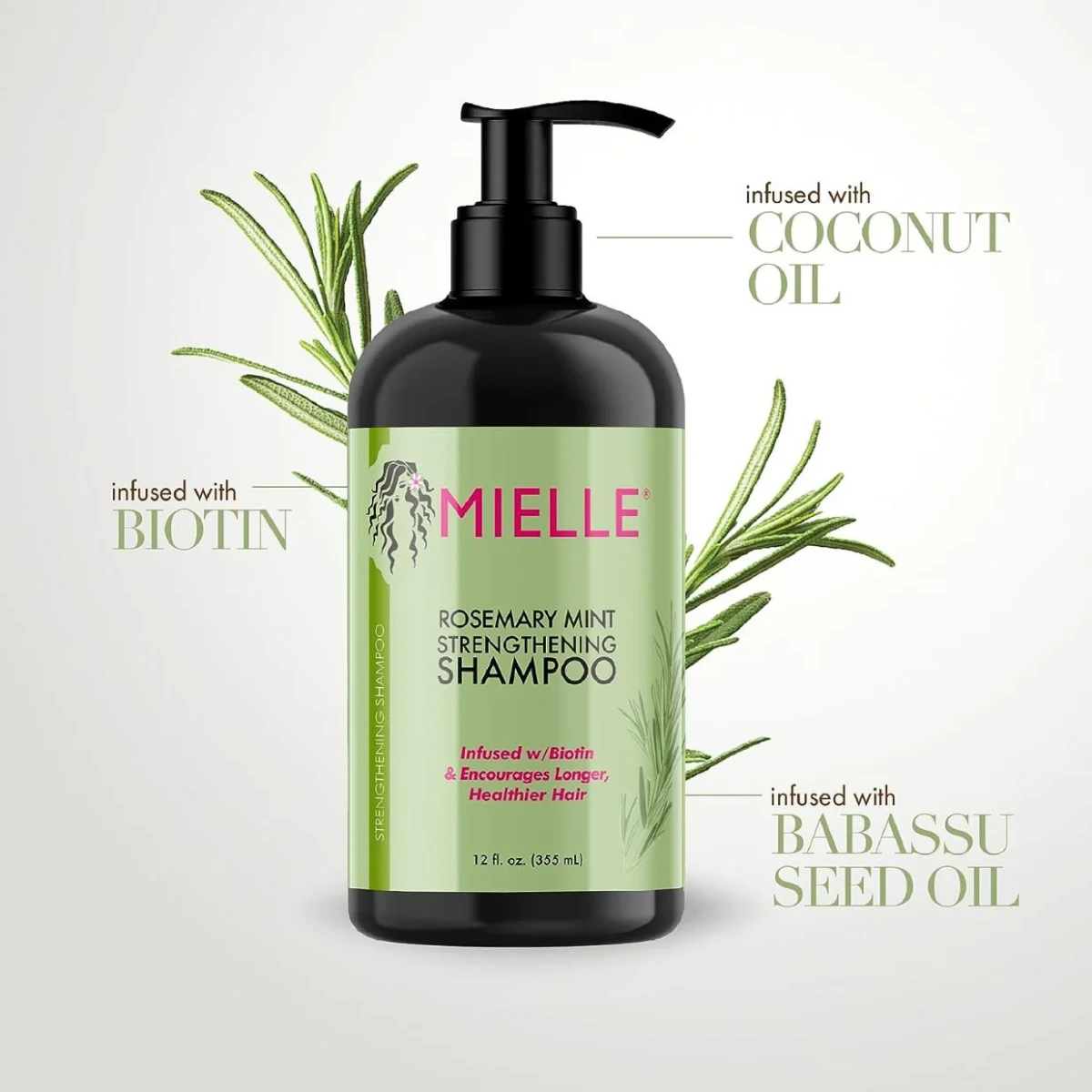 Mielle Rosemary Mint Strengthening Shampoo-(355ml)