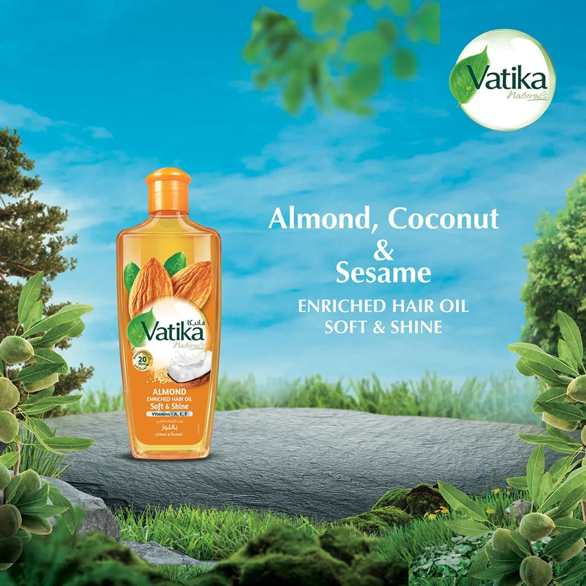 Vatika Naturals Almond Enriched Hair Oil 300ml - Image 3