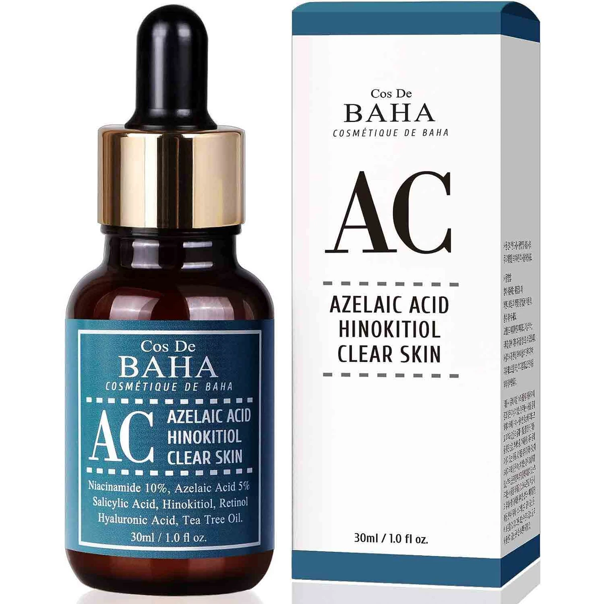 Cos De Baha Acne Clearing Serum (Azelaic Acid Hinokitiol Clear Skin) - 30ml