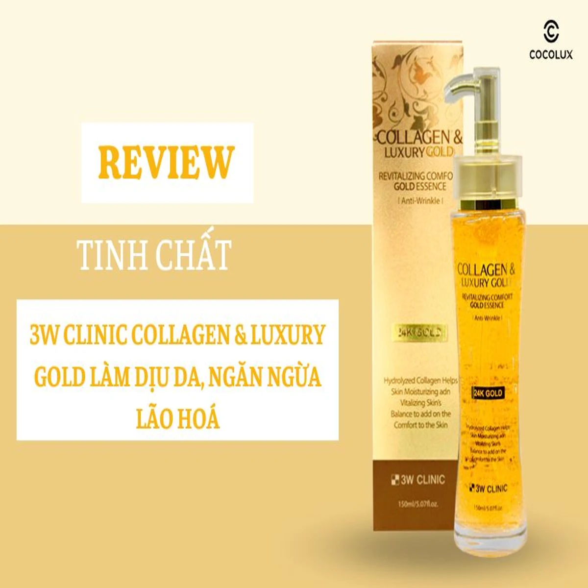 3W Clinic Collagen & Luxury Revitalizing Comfort Gold Essence (150ml) - Image 3