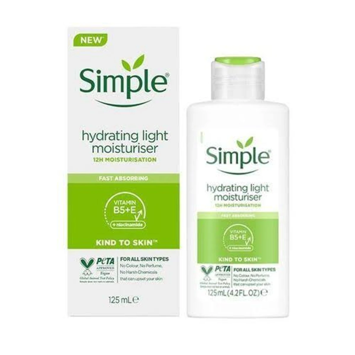 Simple Kind to Skin Hydrating Light Moisturiser with Vitamin B5+E & Niacinamide (125ml)