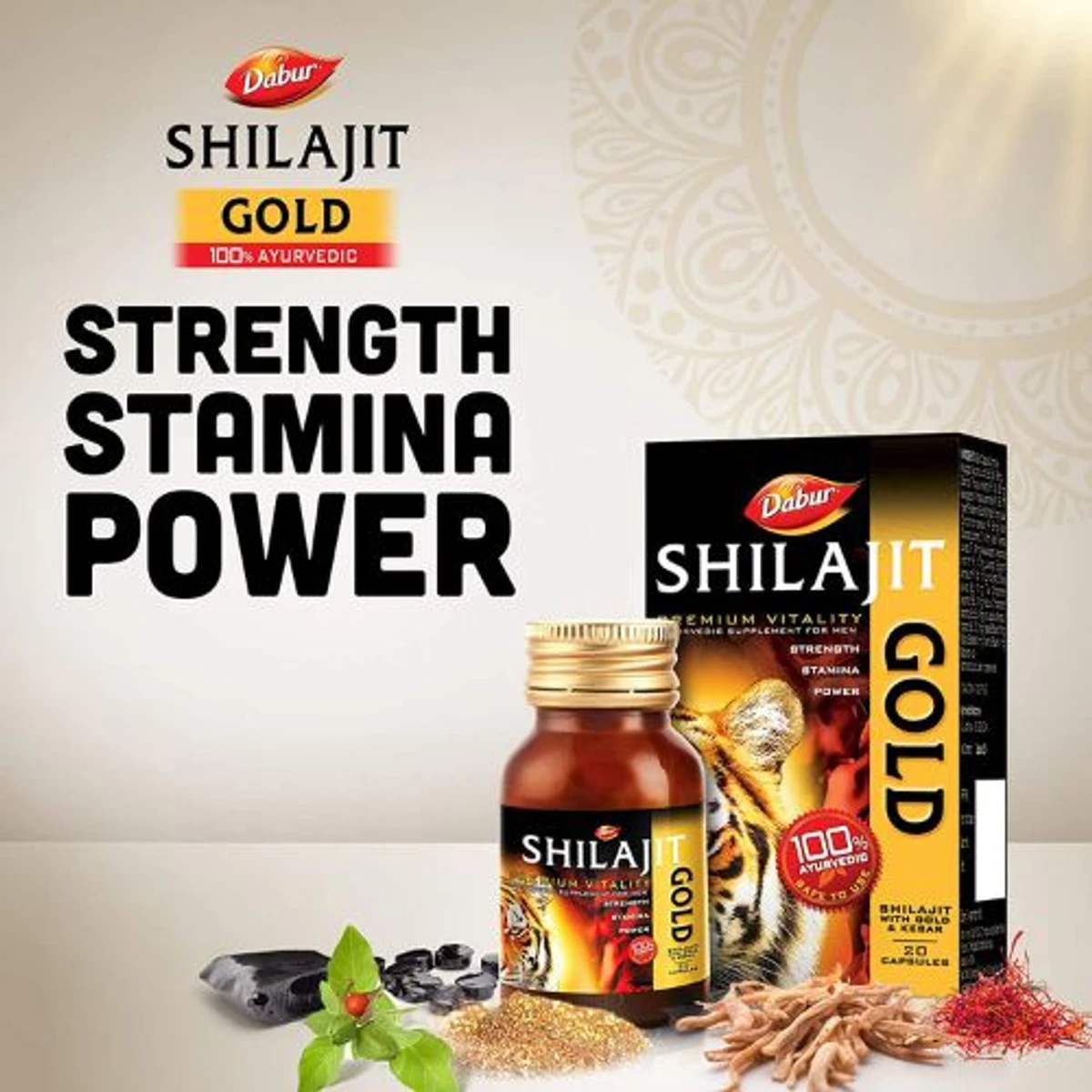 Dabur Shilajit Gold Capsules (20 Capsules) For Men