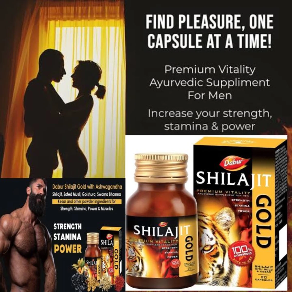 Dabur Shilajit Gold Capsules (20 Capsules) For Men - Image 3