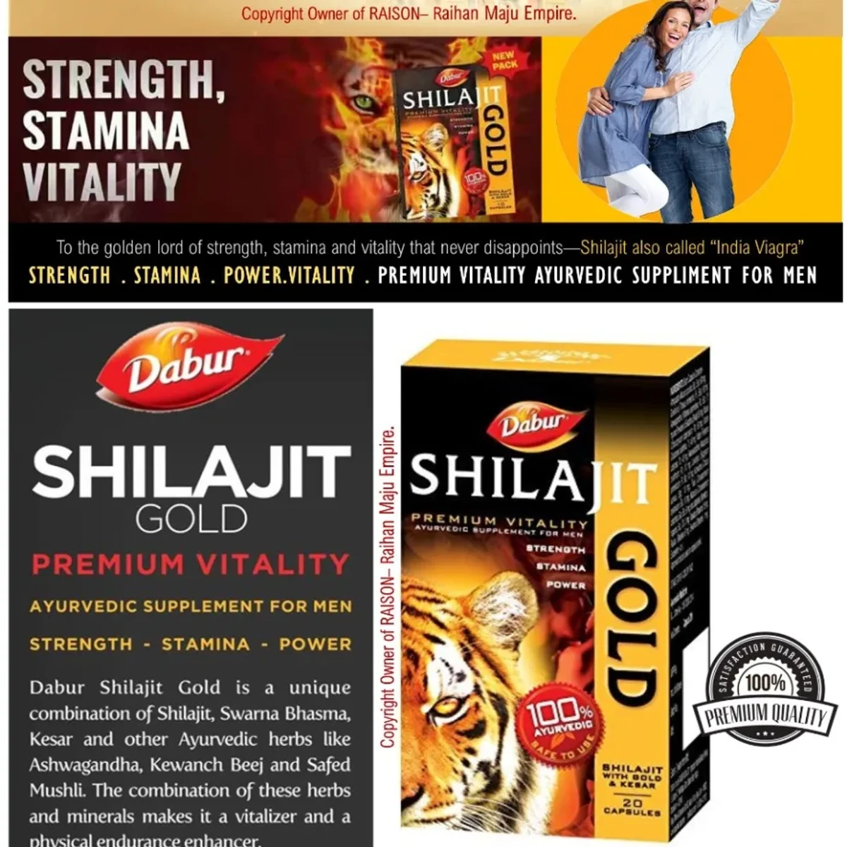 Dabur Shilajit Gold Capsules (20 Capsules) For Men - Image 6