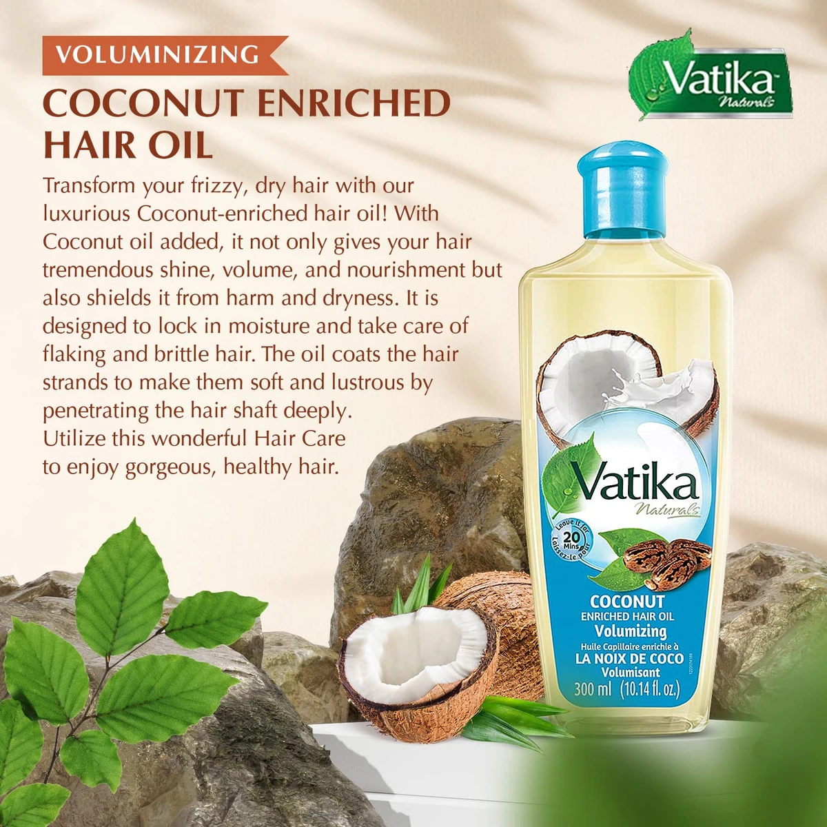 Vatika Naturals Coconut Enriched Hair Oil 300ml - Image 3