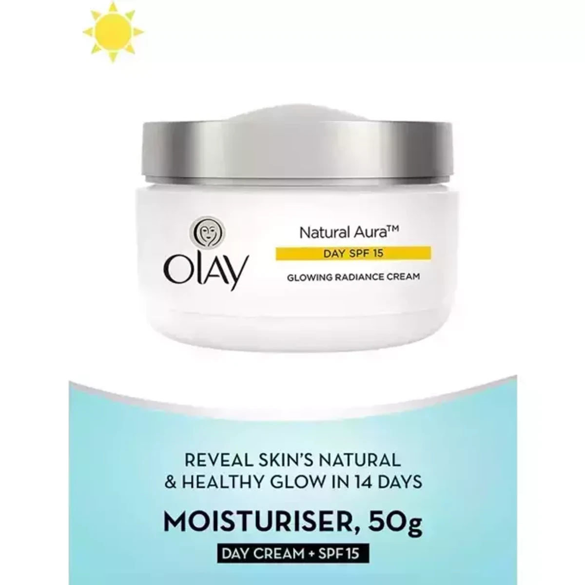 Olay Natural Aura SPF 15 Glowing Radiance Day Cream With Mulberry Extract-(50g) - Image 5