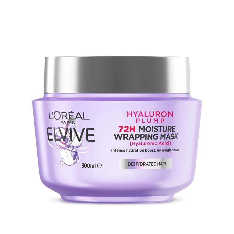 L'Oréal Paris, Hair Mask, Moisturising & Plumping, Elvive Hyaluron Plump Moisture Mask, 300ml